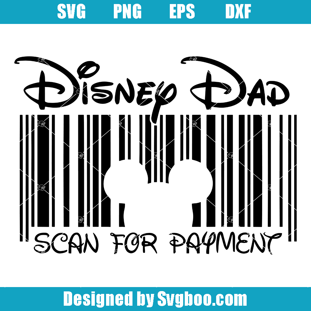 Disney Dad Scan for Payment Svg, Mickey Mouse Dad Svg, Ears Head Svg Disney Dad Scan for Payment Svg