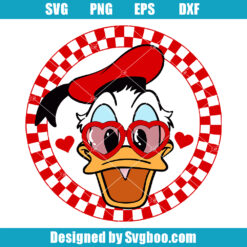 Donald Duck Characters Valentine's Day Svg