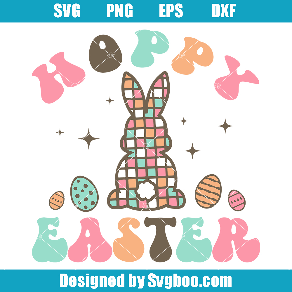 Hoppy Easter Svg, Girl Easter Svg, Girl Bunny Svg, Kids Easter Svg Hoppy Easter Svg
