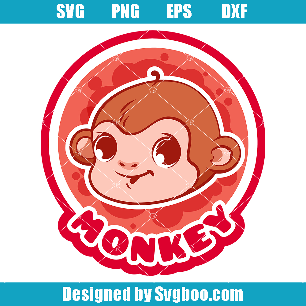 Monkey Mascot Svg, Cute Baby Monkey Svg, Cute Animal Wild Svg