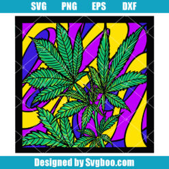 Psychedelic Weed Leaf Svg