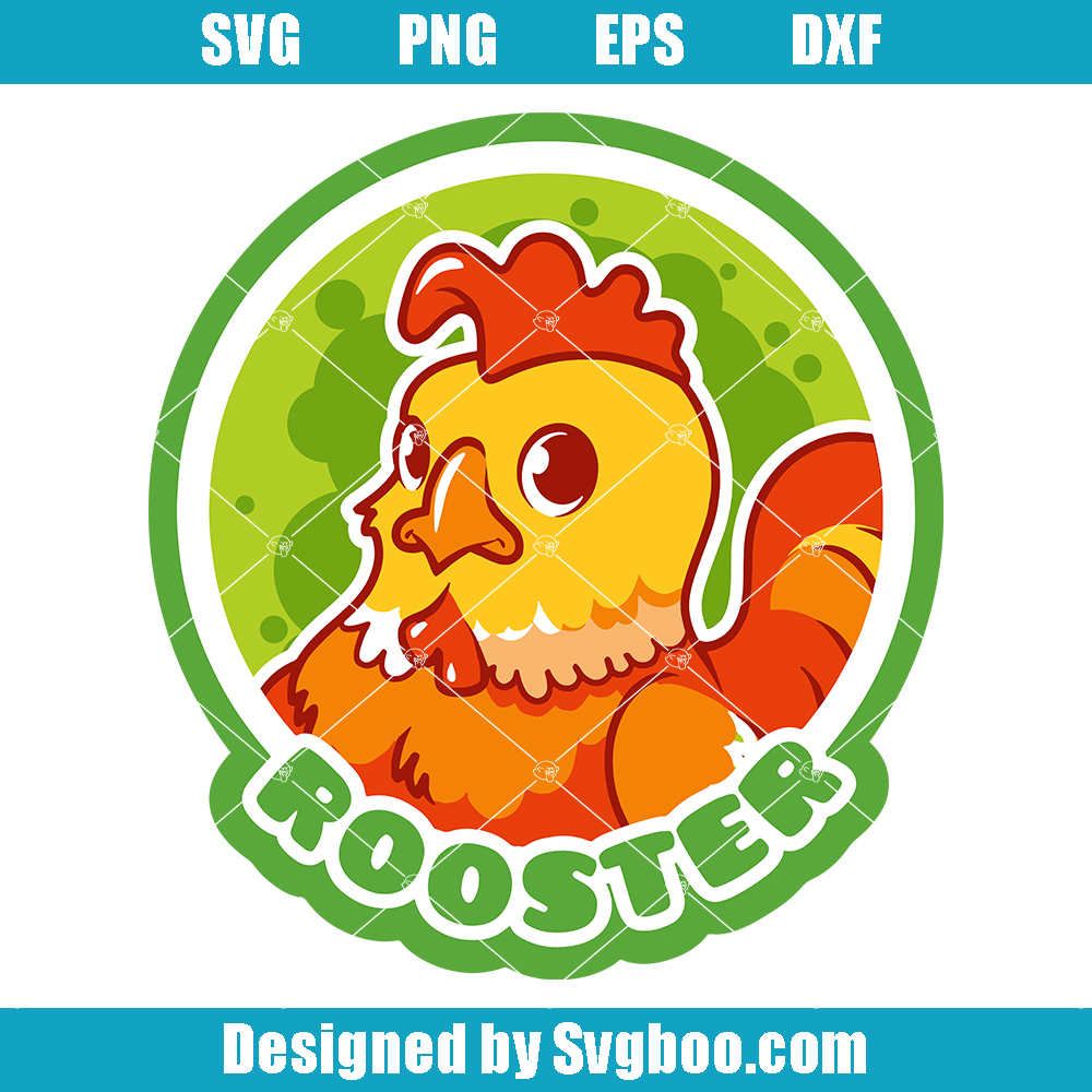 Rooster Mascot Svg, Cute Baby Rooster Svg, Cute Animals Farm Svg Rooster Mascot Svg
