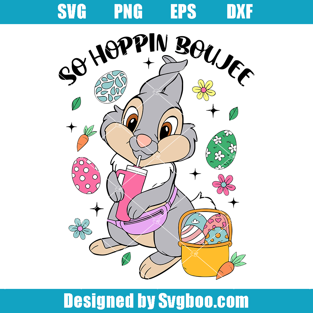 So Hoppin Boujee Tumbler Belt Bag Inspired Svg, Funny Bunny Easter Svg