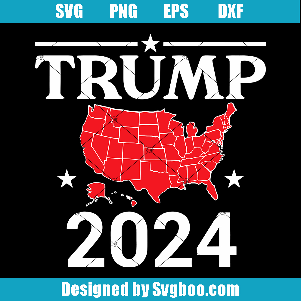 Trump 2024 All Red in Formato Svg, 2024 Election Svg
