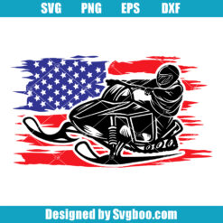 US Snowmobile Rider Svg