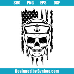 American Sailor Skull Svg