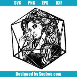 Elf Witch D20 Svg