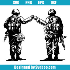 Fist Bumping Soldiers Svg