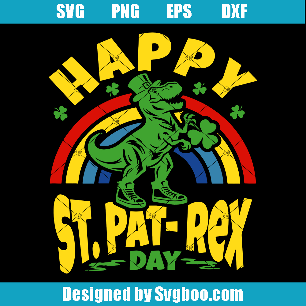 Happy St Pat T-rex Day Svg, Baby Dino Svg, St Patricks Day Toddler Svg Happy St Pat T-rex Day Svg