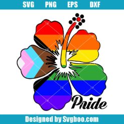 Inclusive Pride Flag Hibiscus Svg
