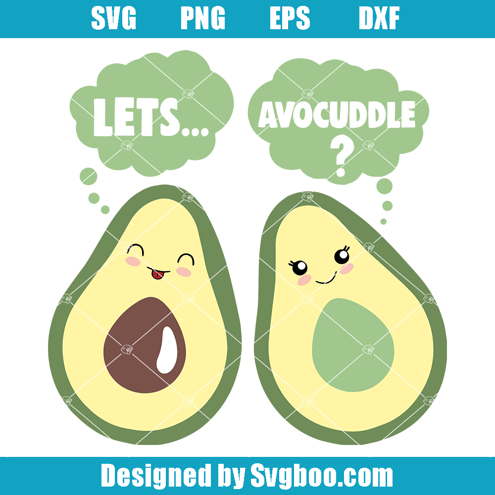 Let's Avocuddle Svg, Funny Cute Couple Avocado Svg, Valentine Day Svg