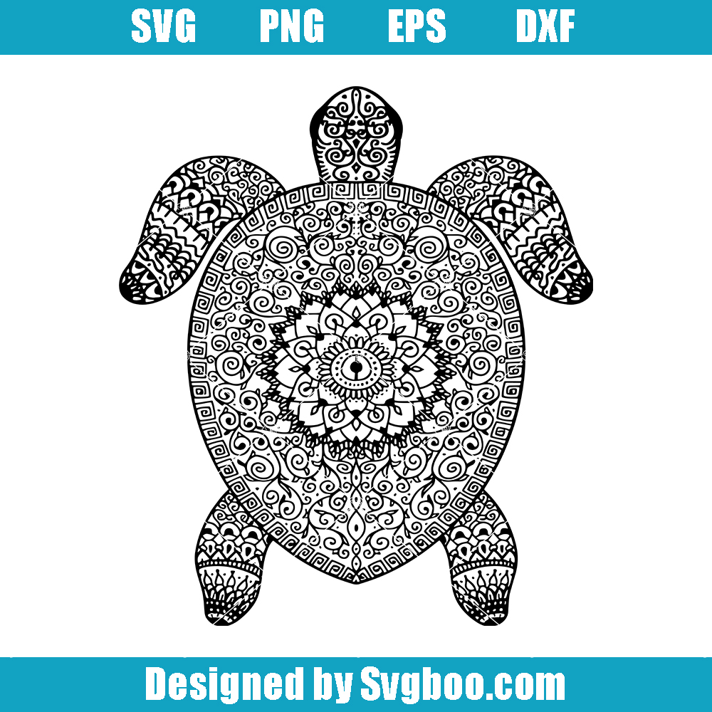 Mandala Turtle Svg, Turtle Zentangle Svg, Beautiful Turtle Art Svg (1)