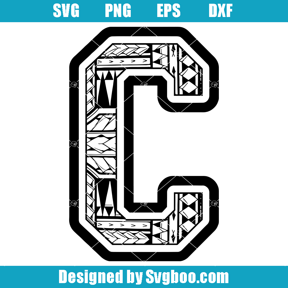 Polynesian Tribal Letter C Svg, Polynesian Tribal Alphabet Svg Polynesian Tribal Letter C Svg