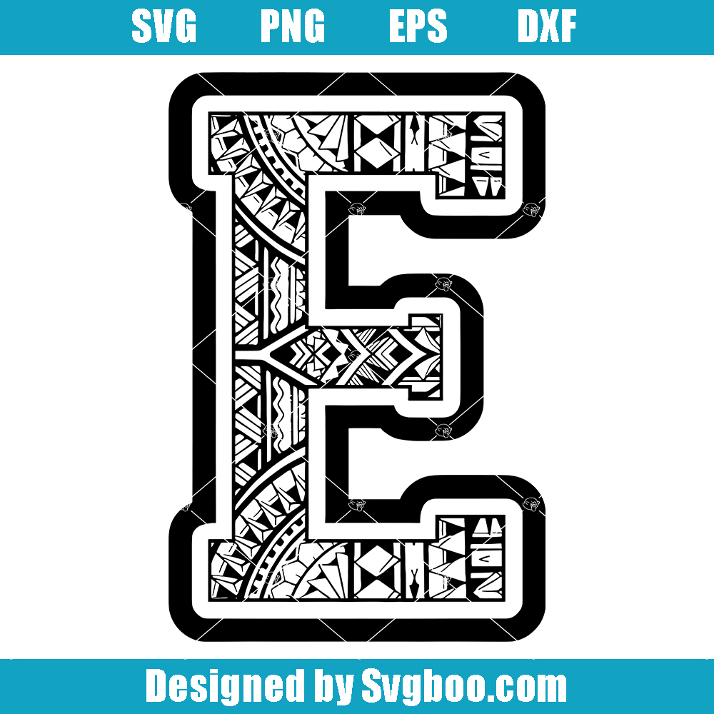 Polynesian Tribal Letter E Svg, Polynesian Tribal Alphabet Svg