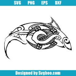 Polynesian Turtle & Shark Hook Tattoo Pattern Svg