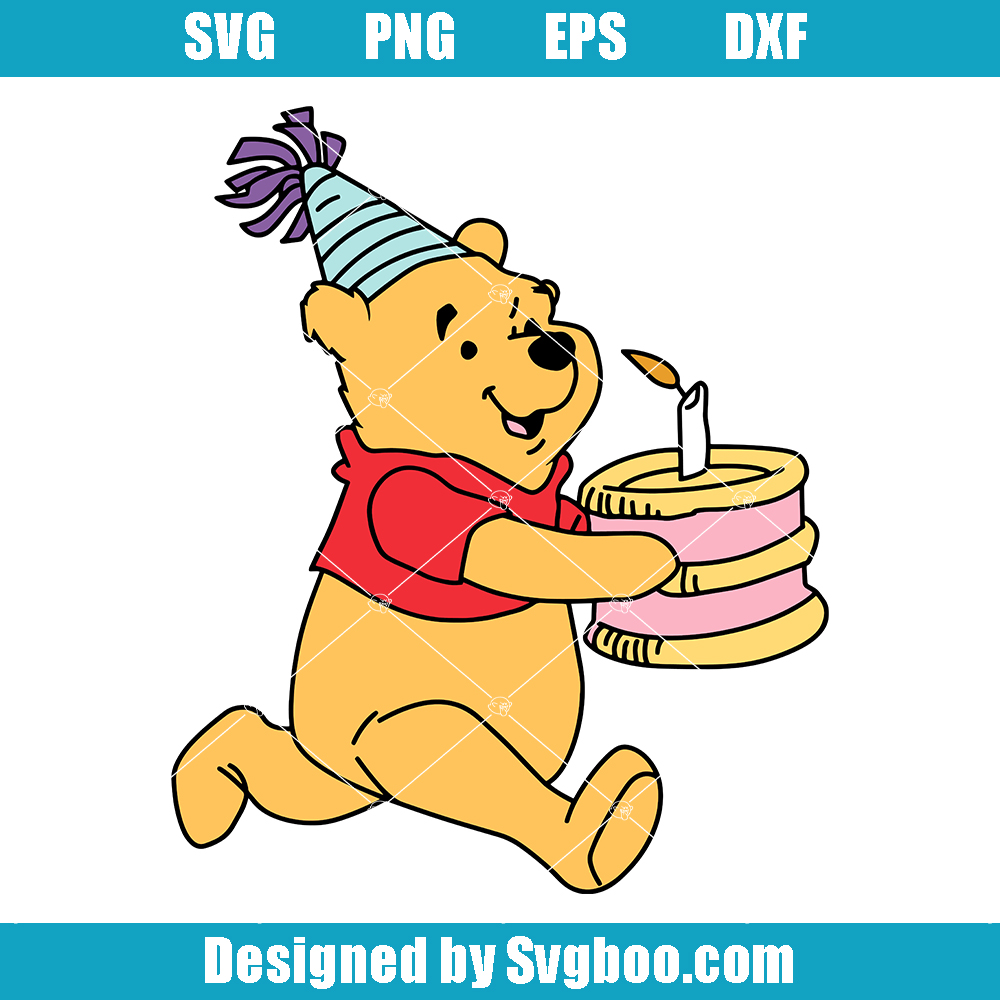 Pooh Birthday Party Svg, Funny Bear Svg, Birthday Party Svg Pooh Birthday Party Svg