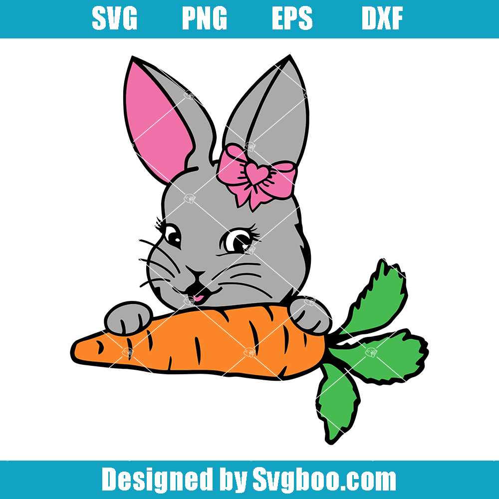 Rabbit Peeking Svg, Rabbit Carrot Svg, Easter Bunny Svg Rabbit Peeking Svg