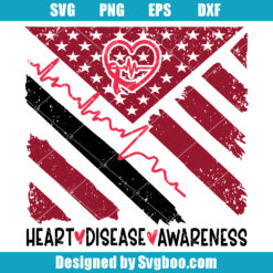 Red Heart Disease Awareness Svg