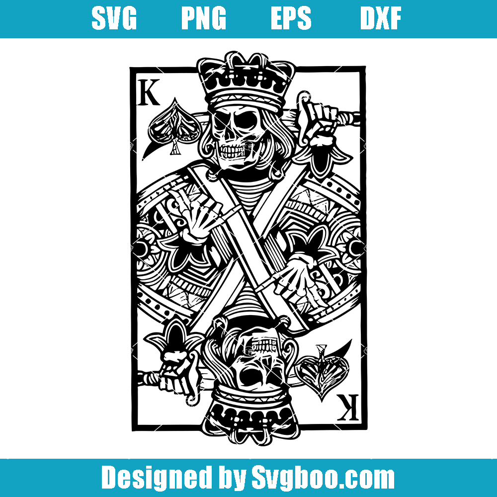 Skeleton King Of Spades Svg, Ace Card Svg, Gothic Playing Cards Svg