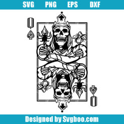 Skeleton Queen Of Spades Svg