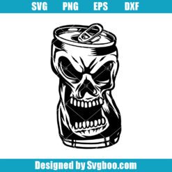 Skull Beer Can Svg