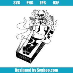 Smoking Skeleton Svg