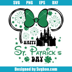 St Patrick's Day Minnie Mouse Head Svg