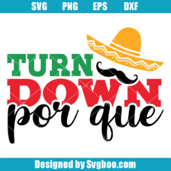 Turn Down Por Que Svg