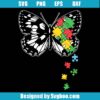 Autism Awareness Hoodie Butterfly Puzzle Svg