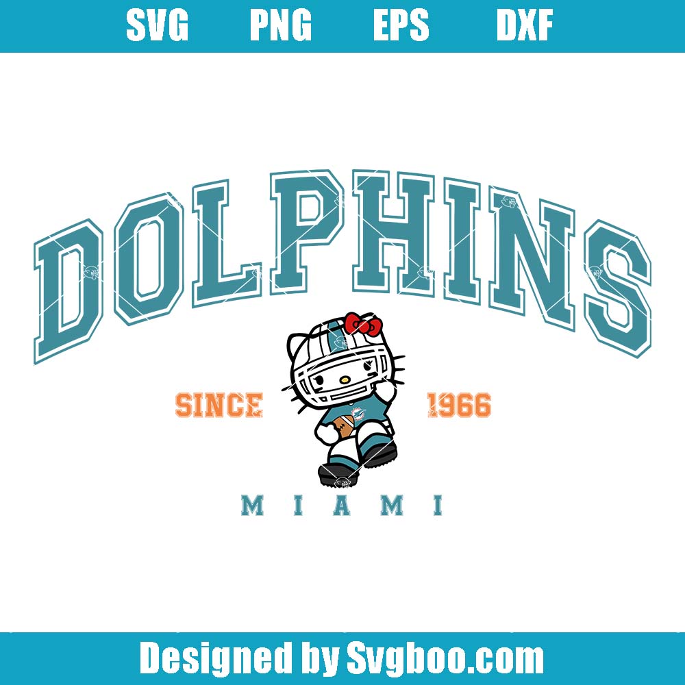 Dolphins Since 1966 Svg, Football Kitty Mascot Svg, Funny Kitty Svg Dolphins Since 1966 Svg