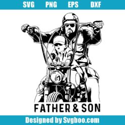 Father And Son Motorcycle Rider Svg