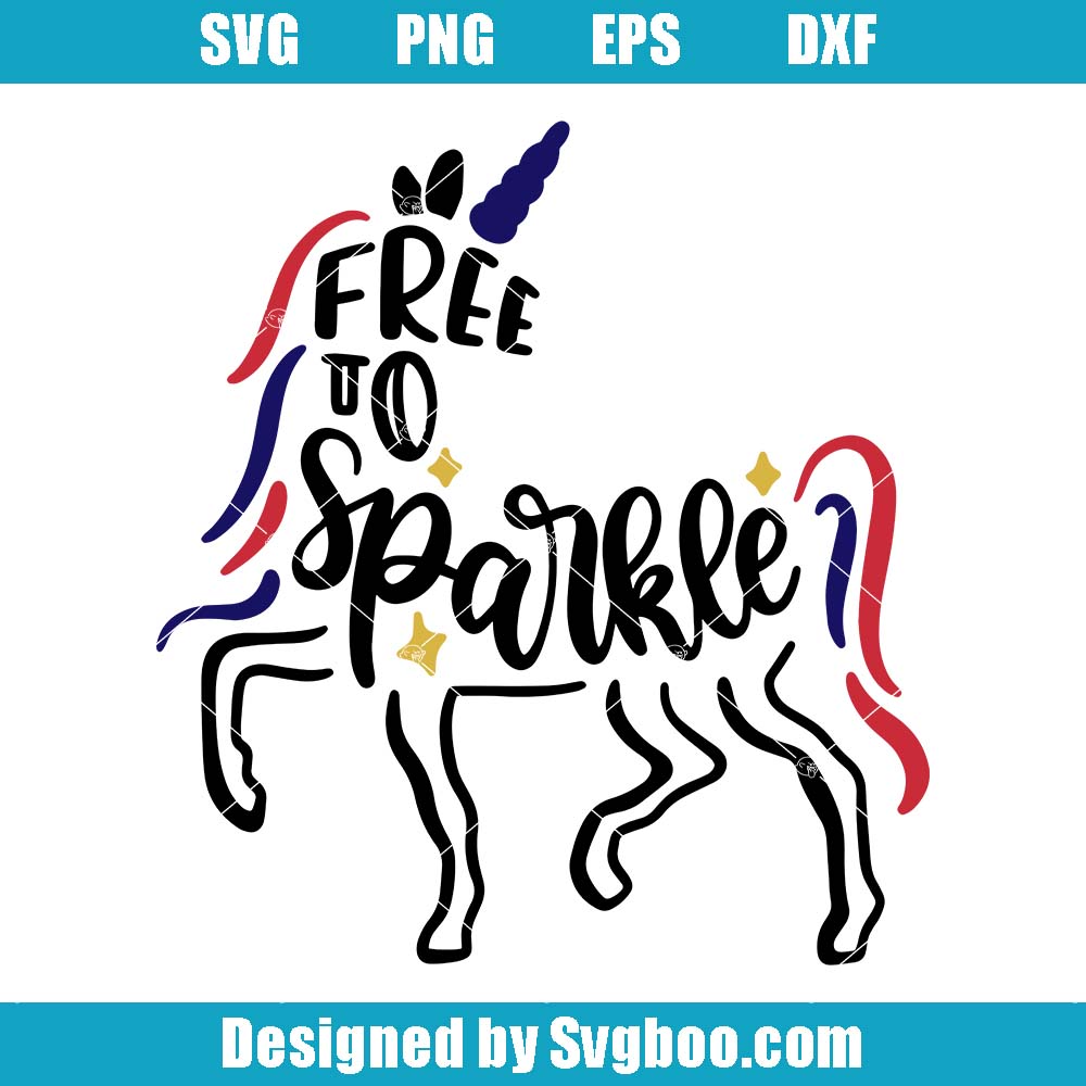 Free To Sparkle Svg, Wild Animals Svg, Unicorn Silhoutte Svg