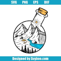 Mountain And Bottle Svg