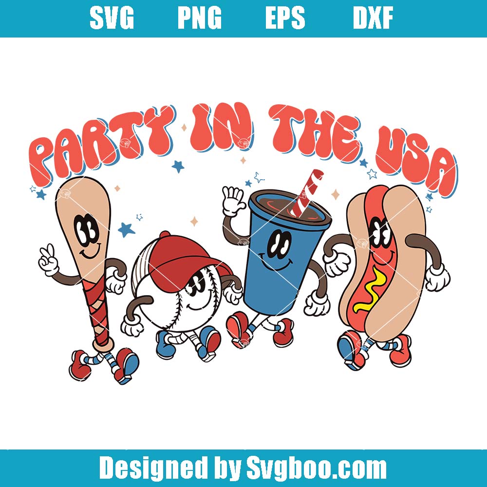 Party In The USA Svg, Youth 4th Of July Svg, America Patriotic Svg
