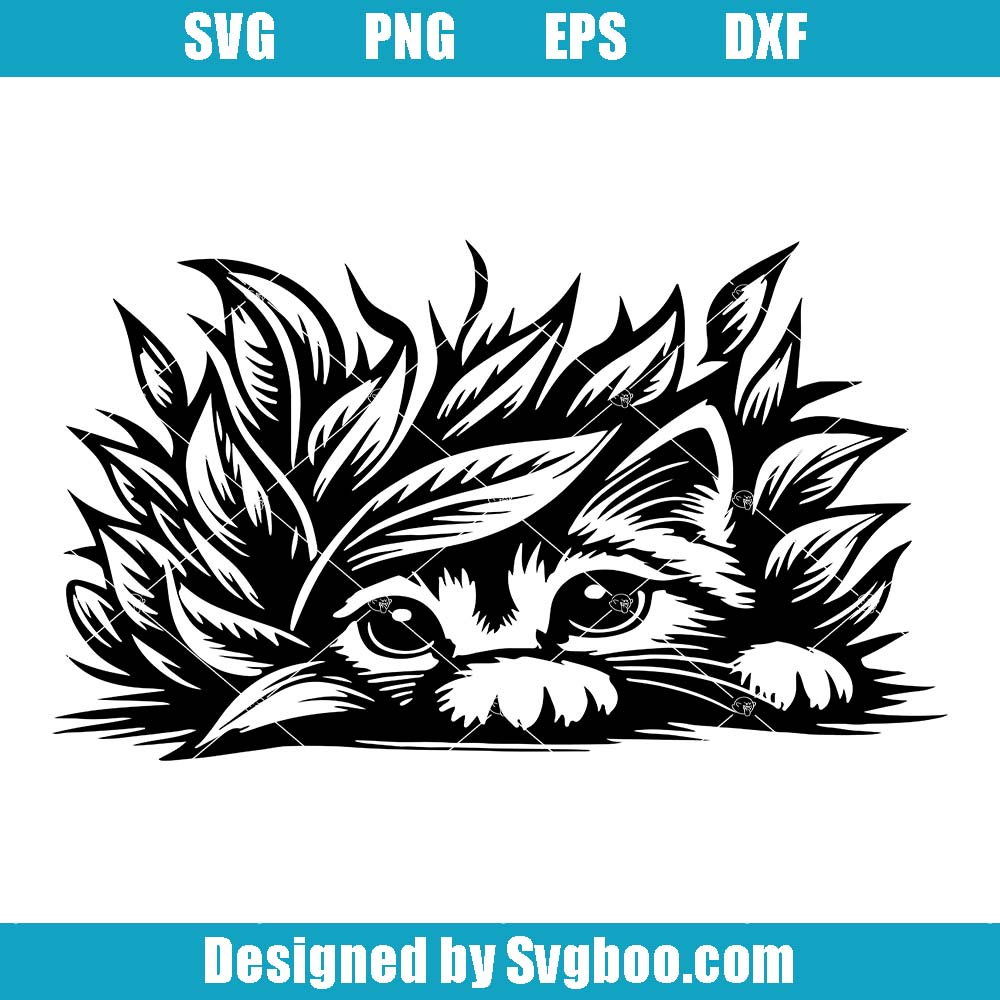 Peeking Kitten Svg, Funny Kitten Svg, Kitten Peekaboo Svg