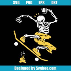 Skateboarder Skull With Jumping Pose Svg