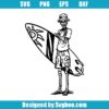 Skeleton Going Surfing Svg