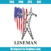 Transmission Lineman USA Flag Svg