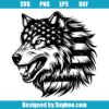 Wolf With American Flag Svg