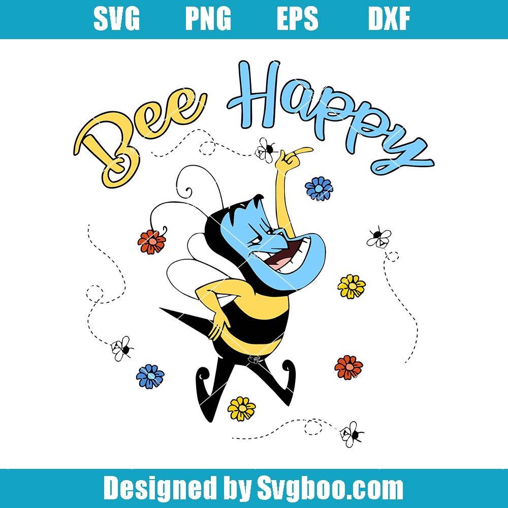 Bee Happy Svg, Aladdin Genie Svg, Funny Disney Character Svg Bee Happy Svg