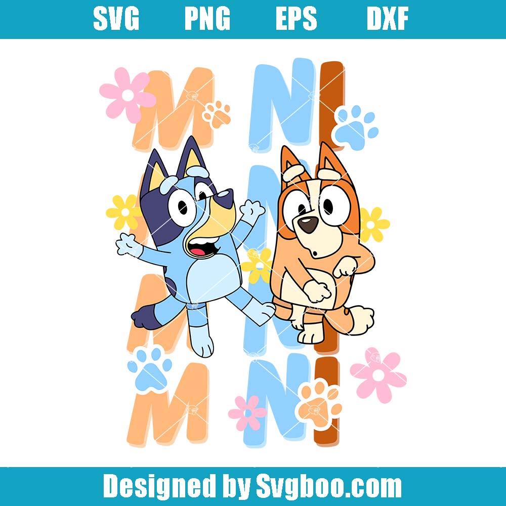 Bluey Mini Svg, Funny Bluey Brothers Svg, Cartoon Character Svg