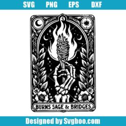 Burns Sage And Bridges Tarot Card Svg