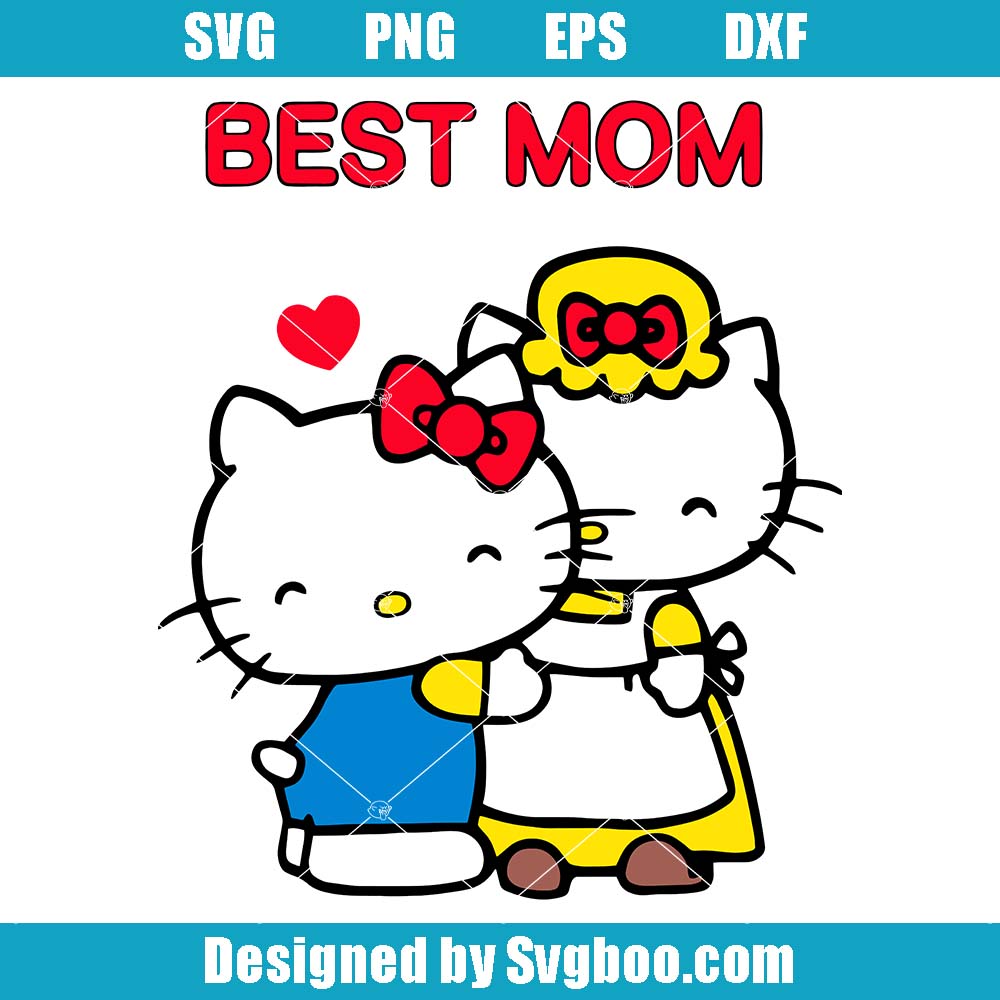 Kawaii Kitty Mom Svg, Best Mom Svg, Happy Mother's Day Svg Kawaii Kitty Mom Svg