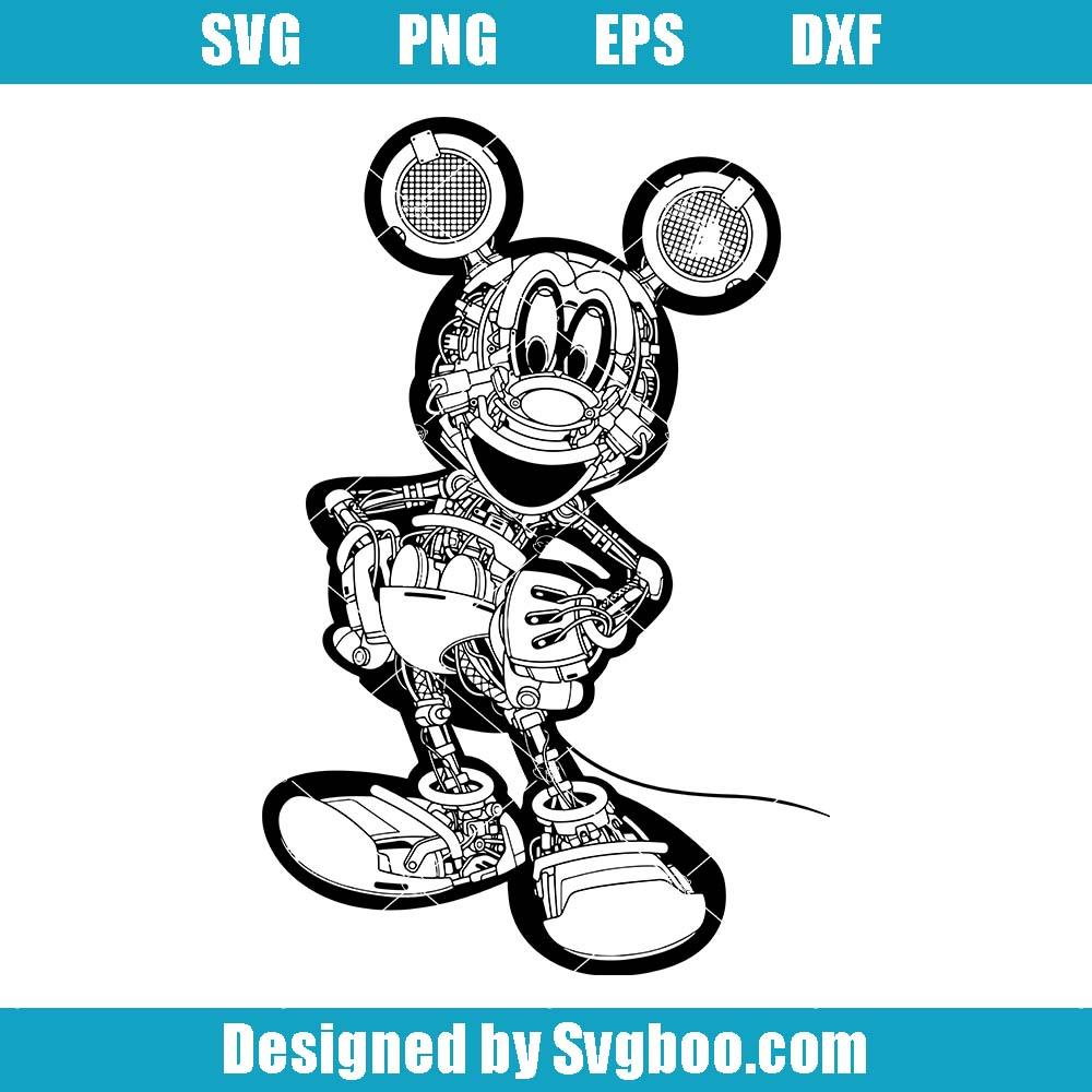 Mickey Robot Svg, Mickey Anatomy Svg, Funny Mickey Mouse Svg