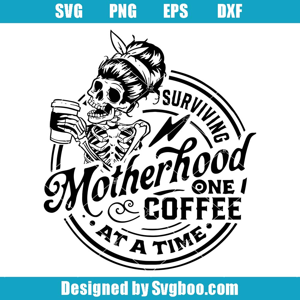 Motherhood One Coffee Svg, Surviving At A Time Svg, Motherhood Svg Motherhood One Coffee Svg