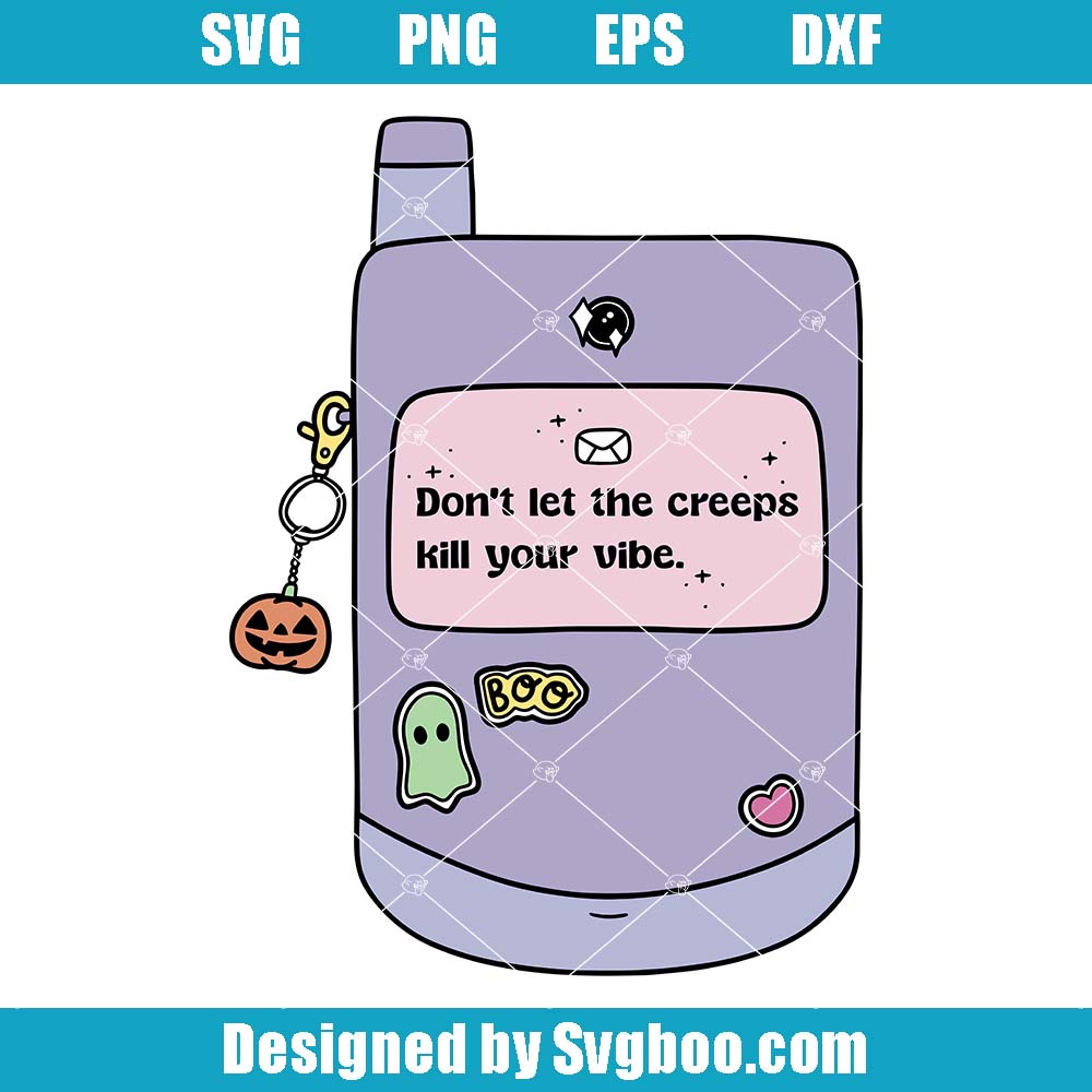 Retro Cellphone Mental Health Svg, Positive Vibes Svg, Halloween Svg Retro Cellphone Mental Health Svg