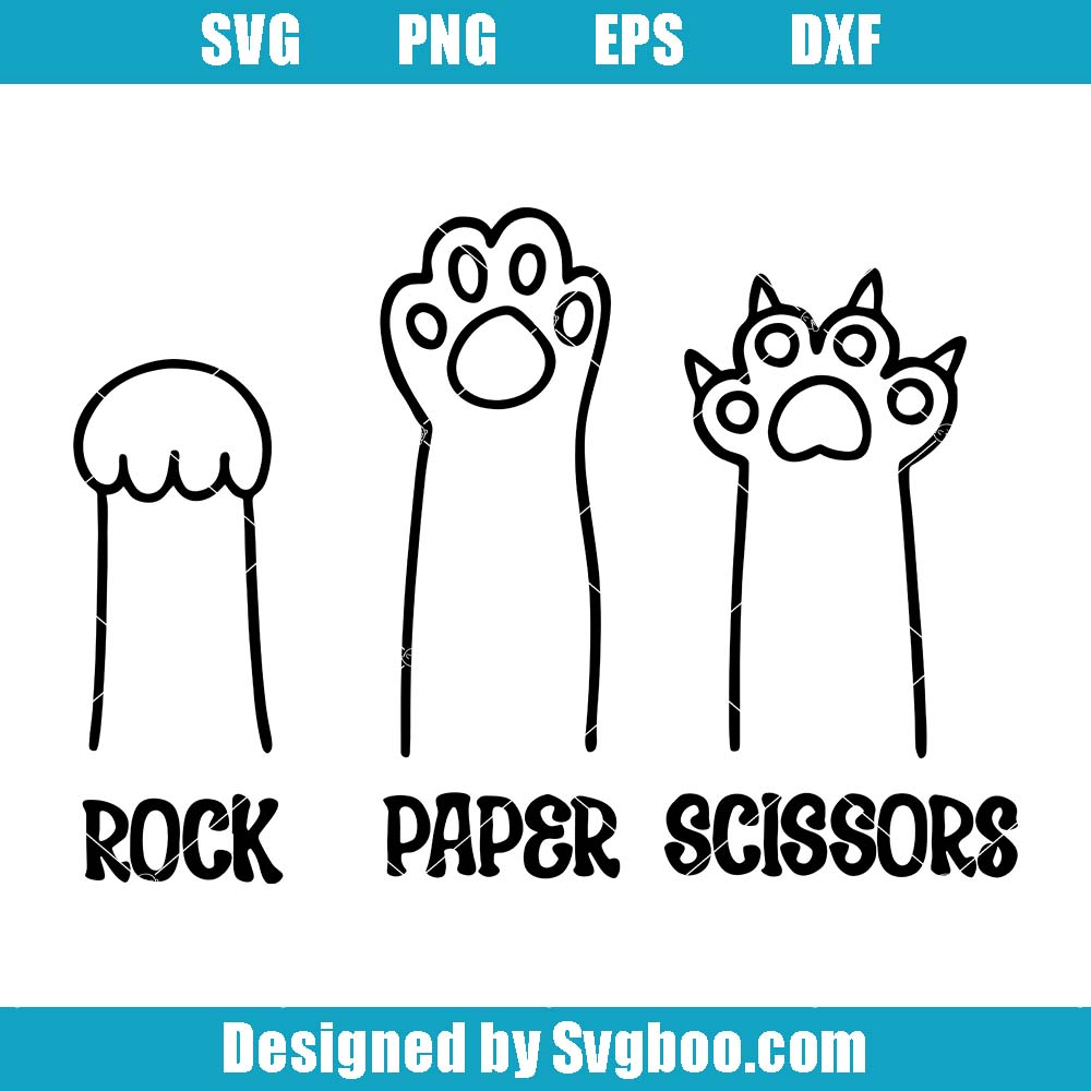 Rock Paper Scissors Svg, Funny Cat Paw Svg, Animals Foots Svg