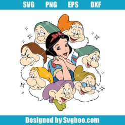 Snow White And The Seven Dwarfs Portrait Svg