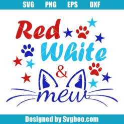 4th Of July Svg, Red White And Mew Svg
