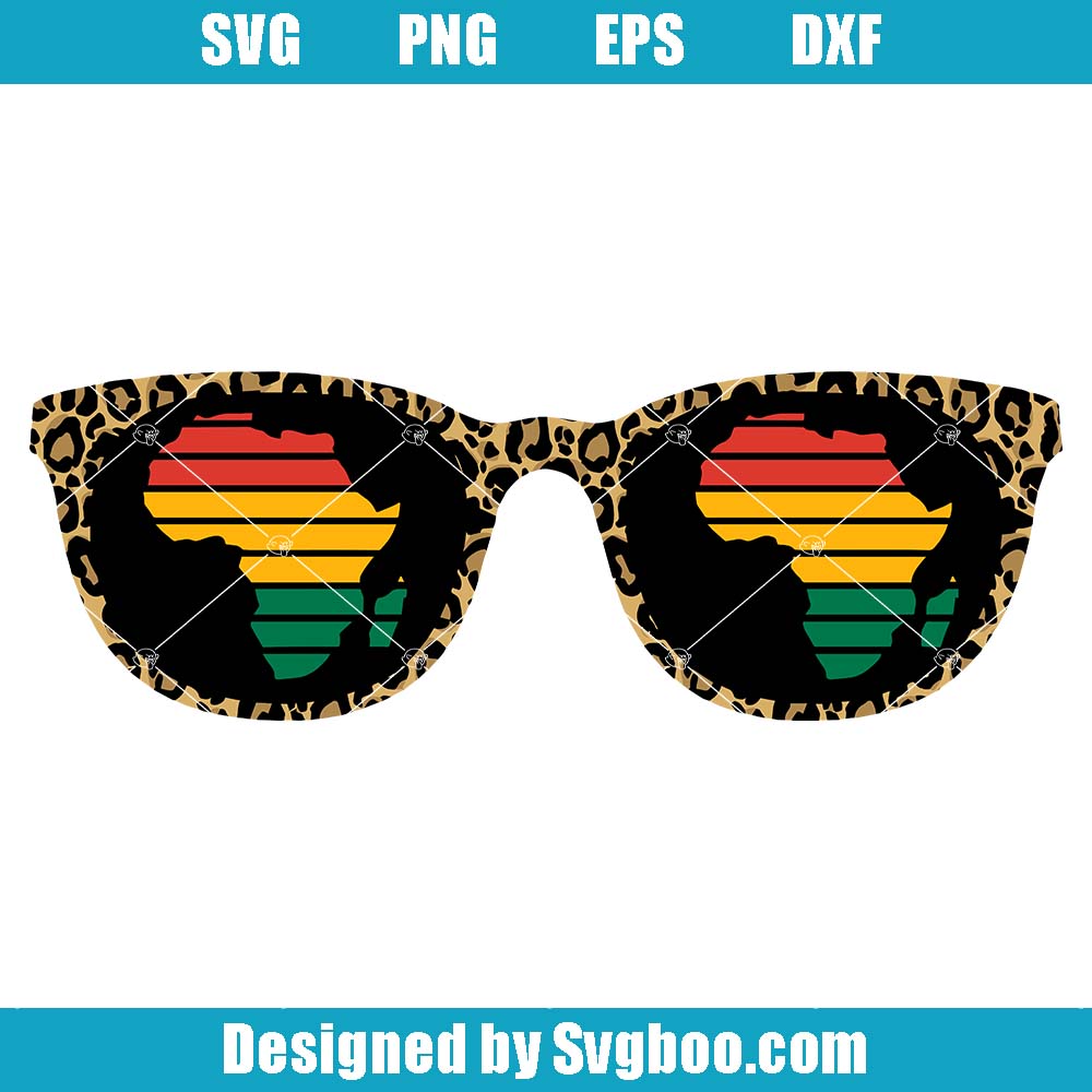 Africa Retro Leopard Svg, Print Sunglasses Svg, Juneteenth Clipart Svg